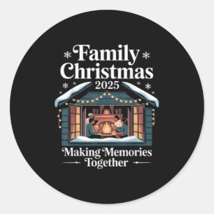 Family Christmas 2025 Matching Squad Santa Elf Fun Classic Round Sticker