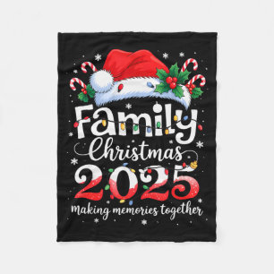 Family Christmas 2025 Matching Squad Santa Elf Fun Fleece Blanket