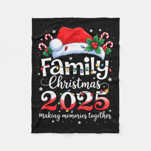 Family Christmas 2025 Matching Squad Santa Elf Fun Fleece Blanket (Front)