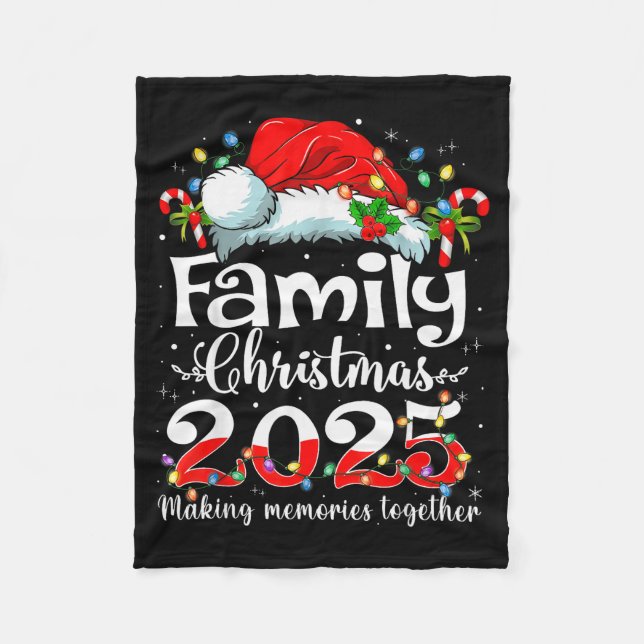 Family Christmas 2025 Matching Squad Santa Elf Fun Fleece Blanket (Front)