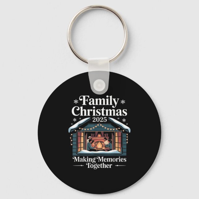 Family Christmas 2025 Matching Squad Santa Elf Fun Keychain (Front)