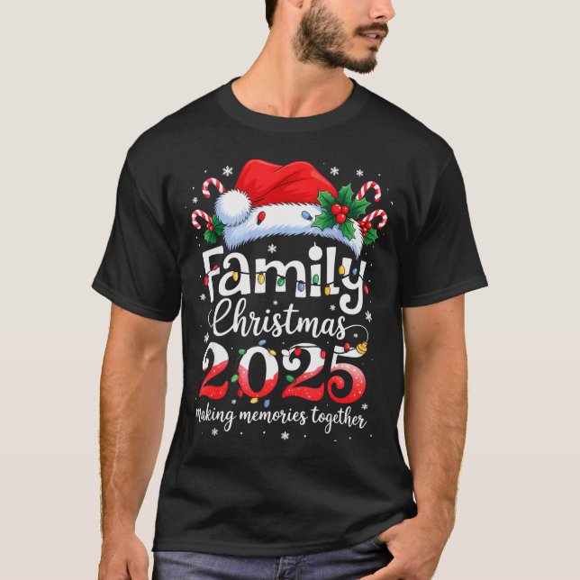 Family Christmas 2025 Matching Squad Santa Elf Fun T-Shirt (Front)
