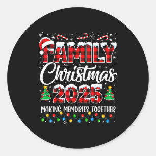 Family Christmas 2025 Matching Squad Santa Red Pla Classic Round Sticker