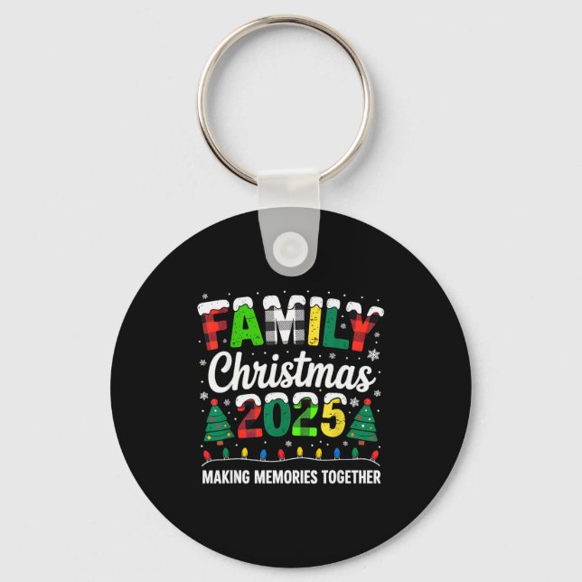 Family Christmas 2025 Matching Squad Santa Red Pla Keychain (Front)