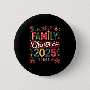 Family Christmas 2025 Squad Santa Elf Xmas Matchin 2 Inch Round Button