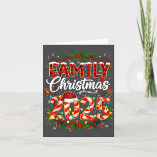 Family Christmas 2025 Xmas Lights Santa Pajamas Ho Card
