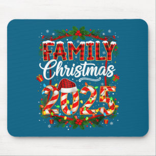 Family Christmas 2025 Xmas Lights Santa Pajamas Ho Mouse Pad