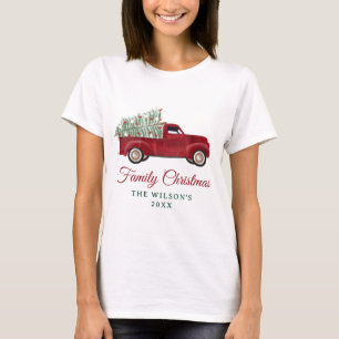 Family Christmas Antique Pickup Truck Xmas Tree T-Shirt