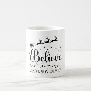 Family Christmas 'Believe' Personalized Name Coffee Mug
