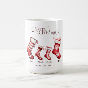 Family Christmas Card Personalized Merry Christmas Coffee Mug