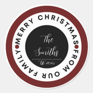 Family Christmas Classic Round Sticker