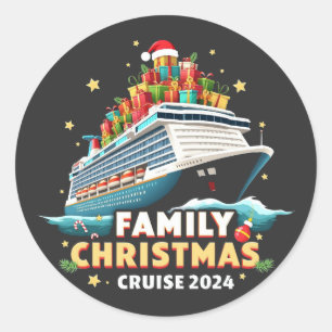 Family Christmas Cruise 2024 Matching Outfit Classic Round Sticker