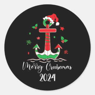 Family Christmas Cruise 2024 Merry Cruisemas Xmas Classic Round Sticker