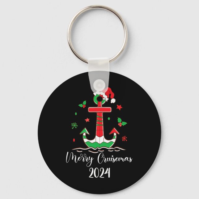 Family Christmas Cruise 2024 Merry Cruisemas Xmas  Keychain (Front)
