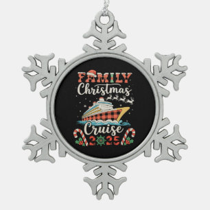 Family Christmas Cruise 2025 Matching Xmas Holiday Snowflake Pewter Christmas Ornament