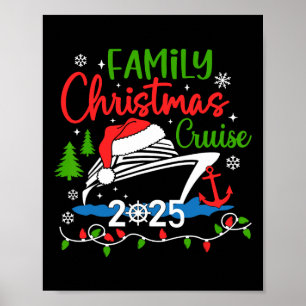 Family Christmas Cruise 2025 Xmas Santa Hat Pajama Poster