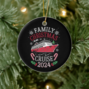 Family Christmas Cruise Squad 2024 Matching Outfit Ceramic Ornament
