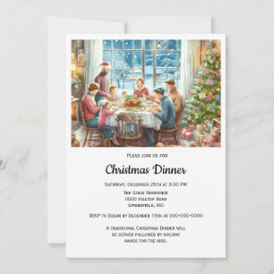 Family Christmas Dinner Invitation