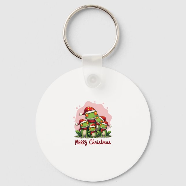 Family christmas frogs (1) keychain (Front)