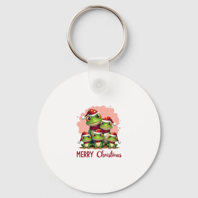 Family christmas frogs (3) keychain (Front)