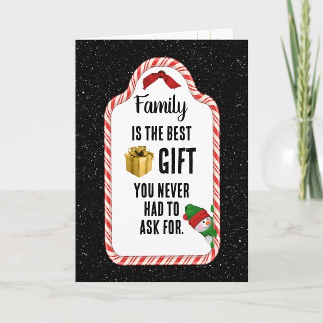 Family Christmas Gift Tag Holiday Card (Front)