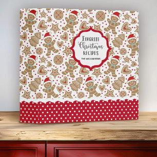 Family Christmas Gingerbread Man Recipe Cookbook Binder
