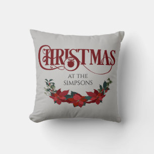 Family Christmas Holiday Home Decor Custom Throw Pillow