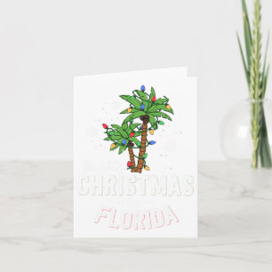 Family Christmas In Florida Palm Trees Xmas Beach  Card