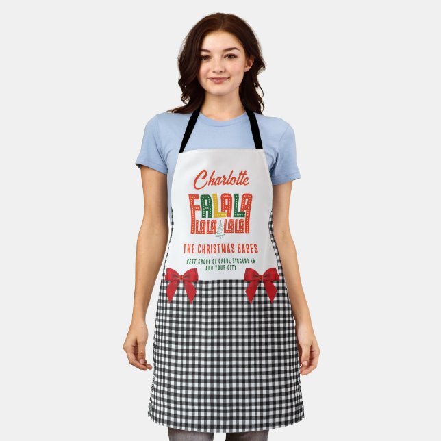 Family Christmas Karaoke Carols Choir Group Apron (Worn)