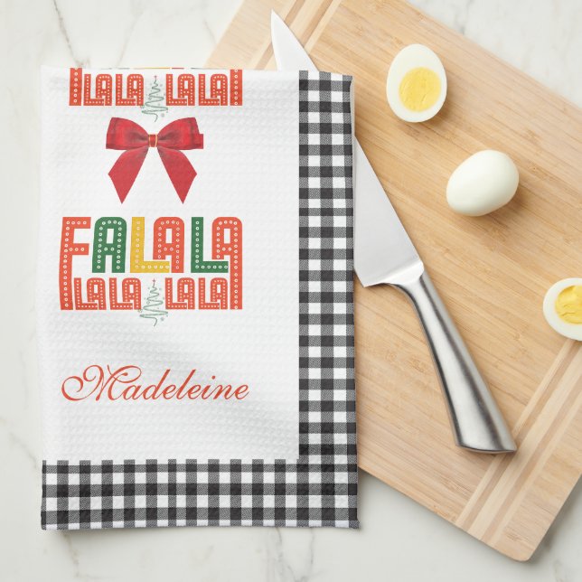 Family Christmas Karaoke Carols Choir Group Kitchen Towel (Quarter Fold)