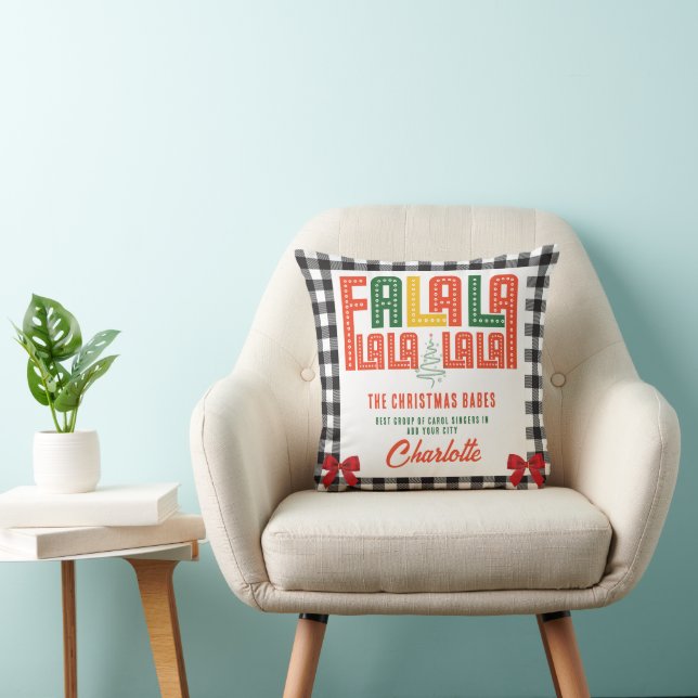 Family Christmas Karaoke Carols Choir Group Throw Pillow (Chair)