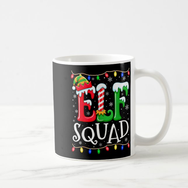Family Christmas Matching Pajamas Elf Xmas Squad  Coffee Mug (Right)