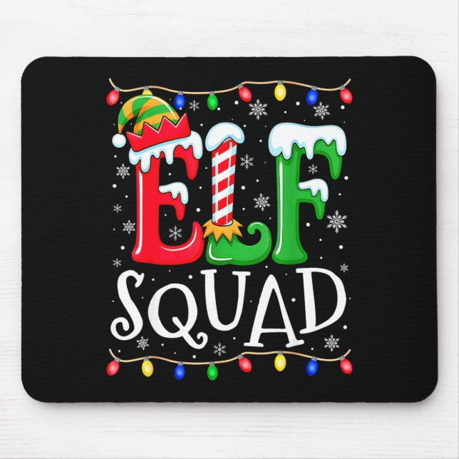 Family Christmas Matching Pajamas Elf Xmas Squad  Mouse Pad (Front)