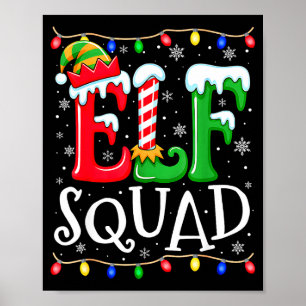 Family Christmas Matching Pajamas Elf Xmas Squad Poster