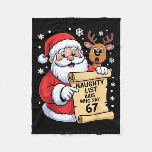 Family Christmas Meme About Naughty List And Six S Fleece Blanket