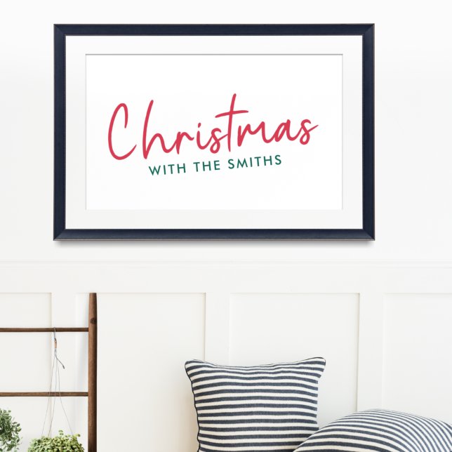 Family Christmas | Modern Minimalist Family Name Poster (Creator Uploaded)