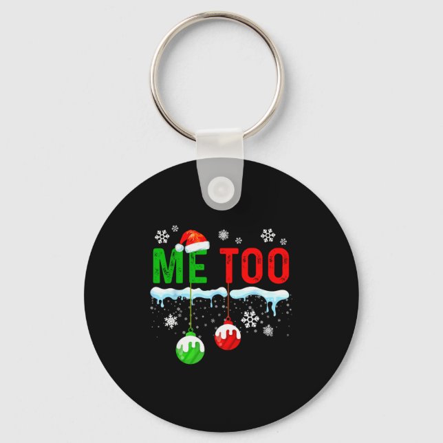 Family Christmas Pajamas Matching Couple Holiday H Keychain (Front)