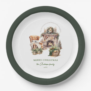 Family Christmas Party Personalized Paper Plate