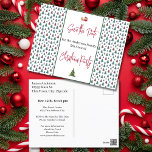 Family Christmas Party Save the Date Trees Postcard<br><div class="desc">Fun Christmas pattern with Christmas Trees pattern design. All text is editable,  adjustable and easy to change with your party details.</div>