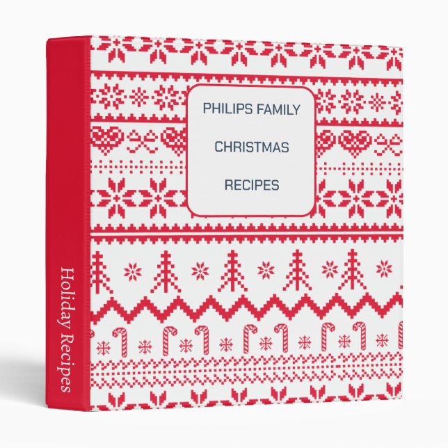 Family Christmas Personalized Holiday Cooking Binder (Front/Spine)
