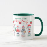 Family Christmas personalized name art snowman Mug<br><div class="desc">Cute,  watercolor snowman family for you to personalize for Christmas,  winter. Parents and 2 kids or 4 kids? This Christmas design is also available in my shop with 3 and 5 persons!</div>