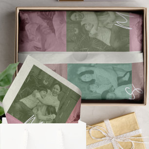 Family Christmas Photo Collage gift wrap  Tissue Paper