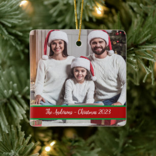 Family Christmas Photo Heirloom Ornament