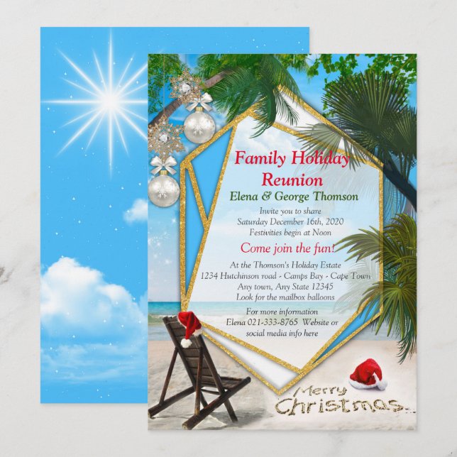 Family Christmas Reunion Invitation (Front/Back)