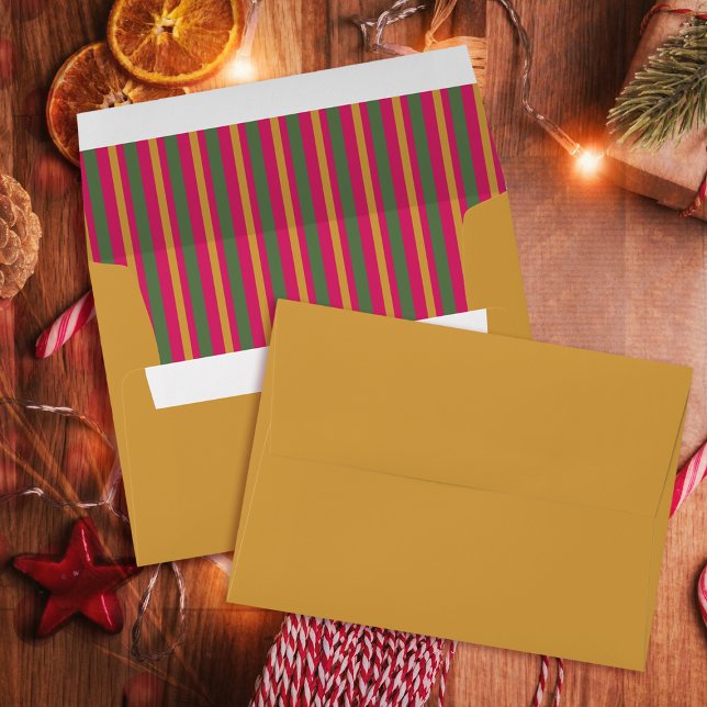 Family Christmas Stripes Gold Envelope (Creator Uploaded)