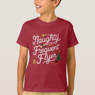 Family Christmas Tees Naughty List Frequent Flyer