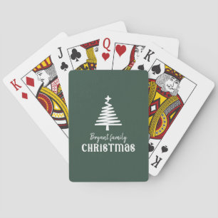 Family Christmas tree green Playing Cards