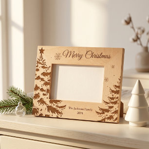 Family Christmas Tree Holiday Keepsake Etched Frames