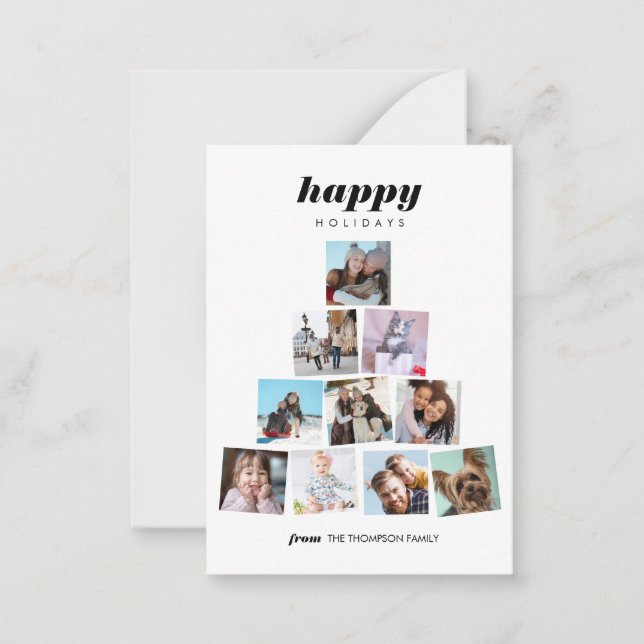 Family Christmas tree photo Collage Holiday Card (Front)