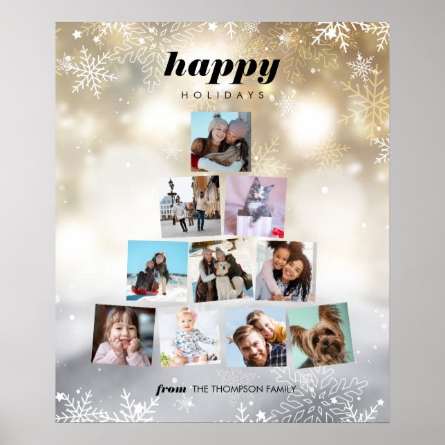 Family Christmas tree photo Collage Holiday Poster (Front)